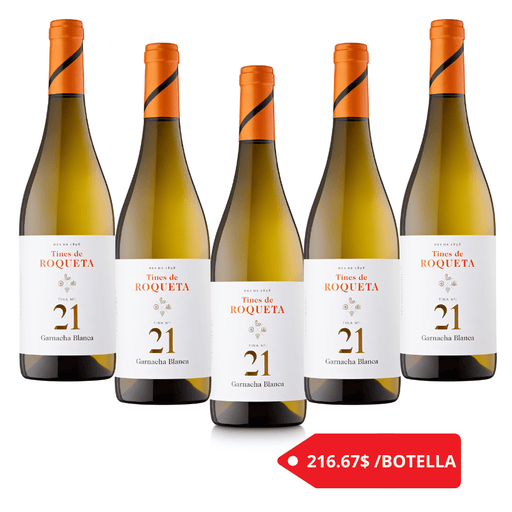 6 BOTELLAS ROQUETA GARNACHA BLANCA 750 ml - Enoterra Wine Market