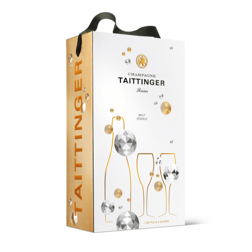 ESTUCHE TAITTINGER PRESTIGE ROSE CON 2 COPAS DE CRISTAL